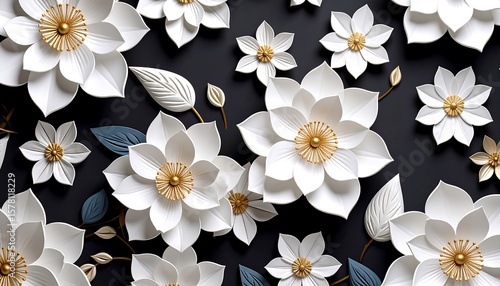 White flowers on black background (1)