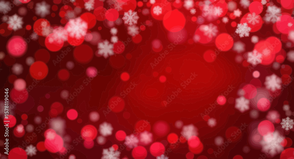 Vibrant Red Background with Snowflakes and Bokeh Effect for Holiday Festivities Vibrant Red Background with Snowflakes and Bokeh Effect for Holiday Festivities