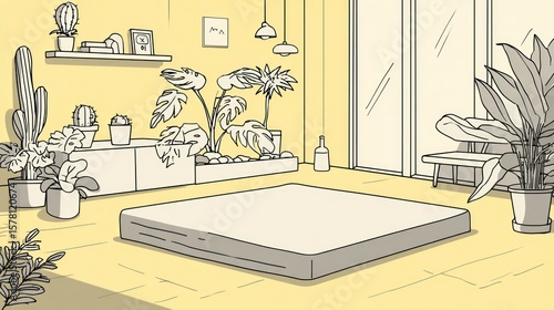 Cozy room with a mattress