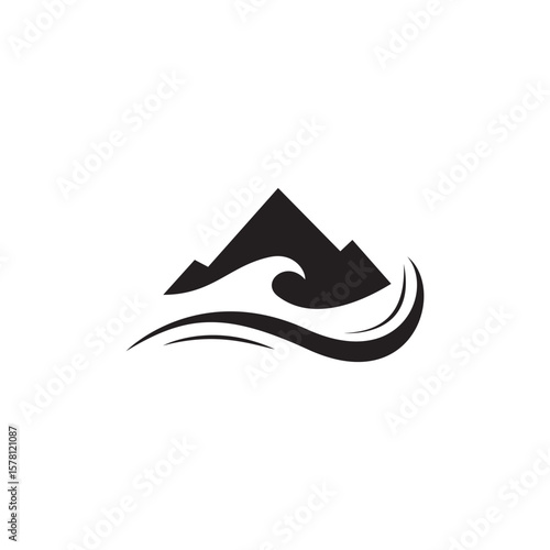 Mountain and forest vector template climber simple logo idea
