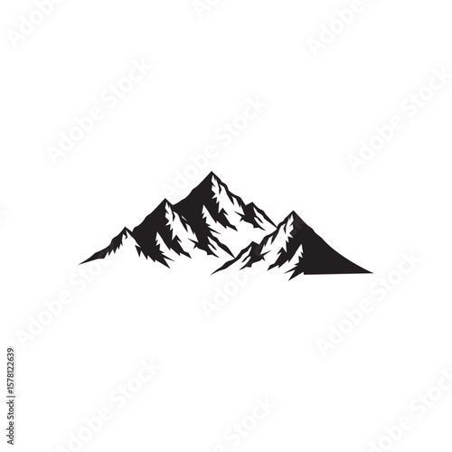 Mountain and forest vector template climber simple logo idea