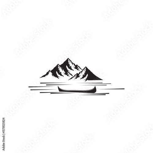 Mountain and forest vector template climber simple logo idea