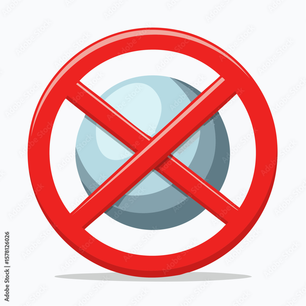 Obraz premium ボール遊び禁止マークのベクター素材