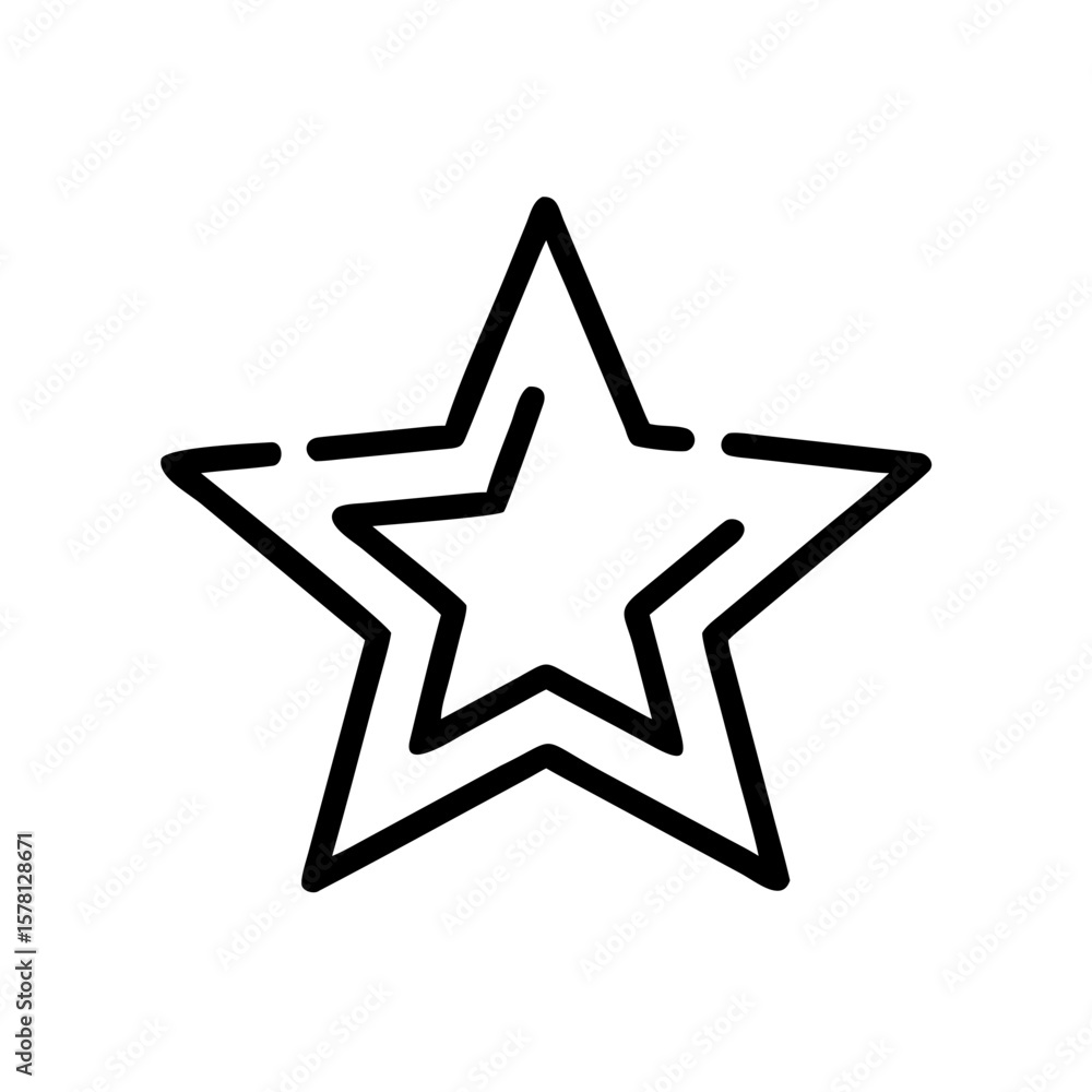 Fototapeta premium An iconic star with an outline of star shape, a symbol of aspiration and achievement. Clean, modern graphic perfect for any design.