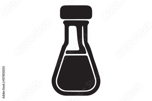 Elenmeyer Icon Vector illustration. Elenmeyer Flask, Laboratory Beaker Symbol.