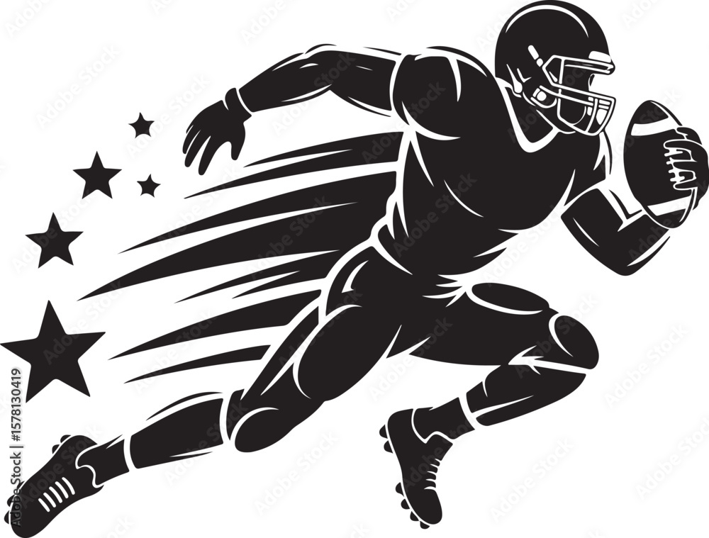 Fototapeta premium Action Football Silhouettes Clipart