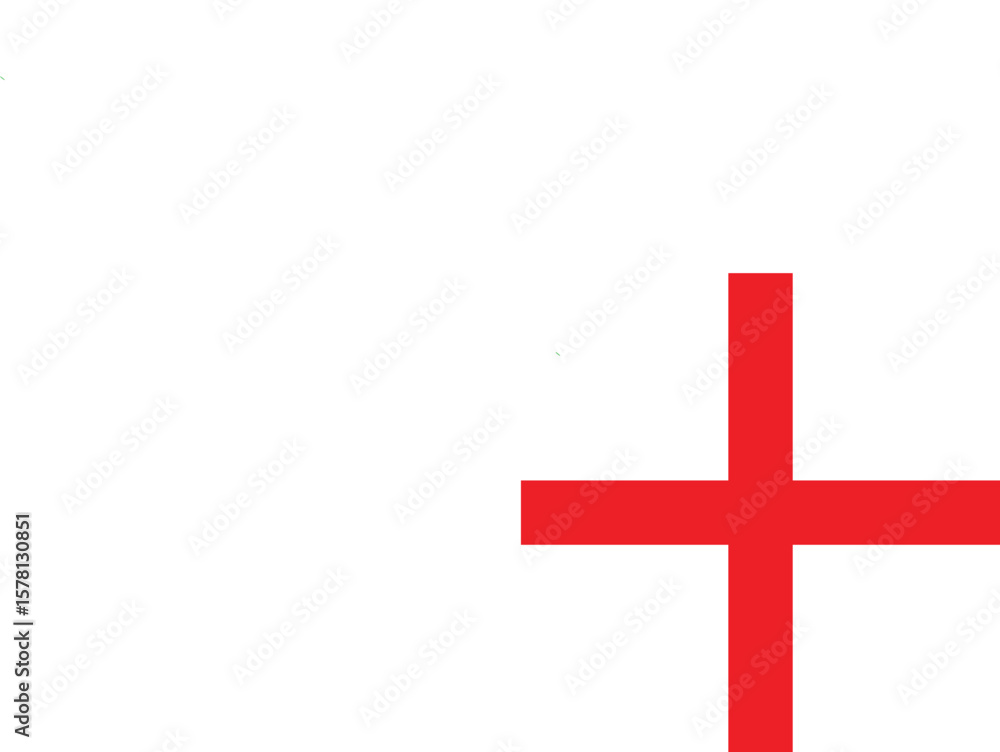 Simple red cross symbol on a clean white background representing a plus sign or medical symbol Simple red cross symbol on a clean white background representing a plus sign or medical symbol