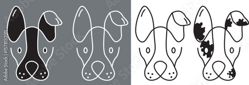 Cartoon Dog Vector Set 4 cute pets in EPS