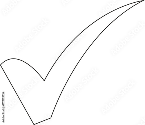Simple black check mark symbol on a white background for design
