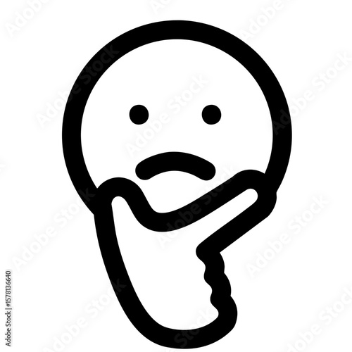 悩む顔アイコン手付き/WEB対応SVGデータ