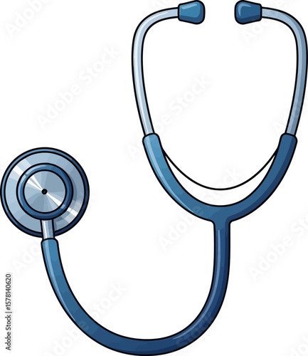 Cartoon illustration of a medical stethoscope.