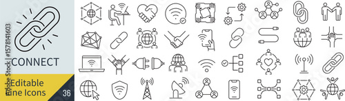 線の編集ができる接続に関するアイコンセット（アウトライン化していない）
