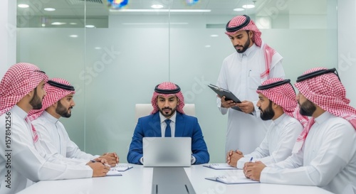 Business and company employ arab Gulf Technology Expart working in office
