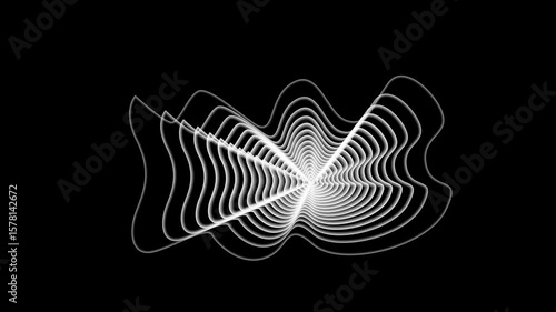 Abstract Glowing Radio Waves Animated Video 4K Loop