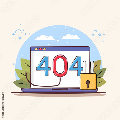 404エラーページのベクターアイコン素材