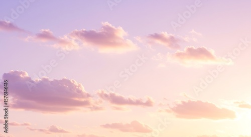 穏やか夕焼け空 優しいピンク雲景色 美しい自然光. AI Generated