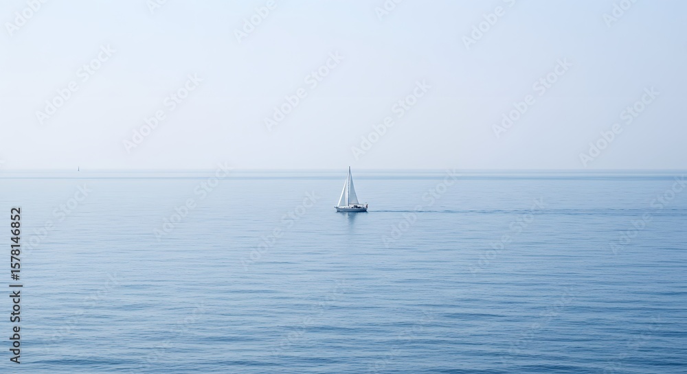 Obraz premium Sailboat on a Calm Sea