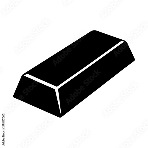 Bold black and white illustration of a stylized gold bullion bar