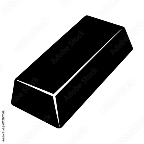 Shiny black ingot or bullion, representing wealth and precious metals concept