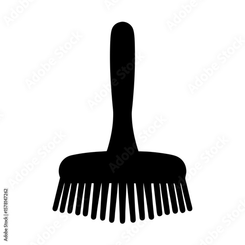Silhouette of a Cleaning Brush with Bristles Ready for Household Chores