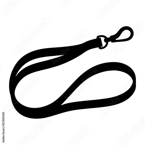 Simplified Black Lanyard with Metal Clasp, Ideal for Identification Card Holding