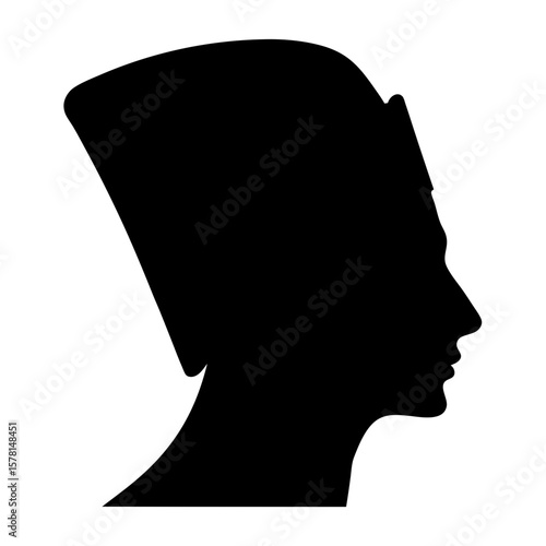 Silhouette of an Egyptian Pharaoh wearing the Nemes headress in profile