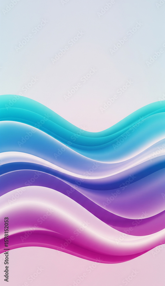 Fototapeta premium Elegant abstract wave design in soothing pastel shades and soft edges.