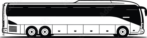 Illustration of a white passenger bus for transportation travel and tourism vector design isolated bus image vector illustration.