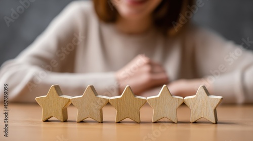 Wooden stars representing positive feedback