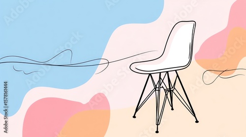 Abstract background with a simple chair