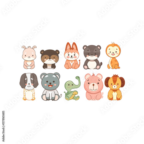 animal stickers with Thai phrases, sticker set for messaging app