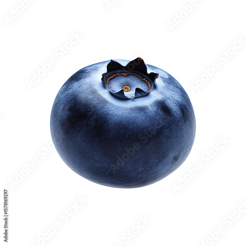 blue berry falling on white background isolated background