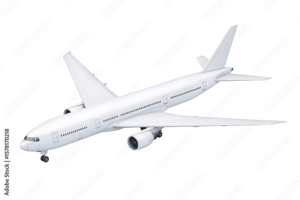 Obraz premium A white airplane isolated on a white background, png, transparent