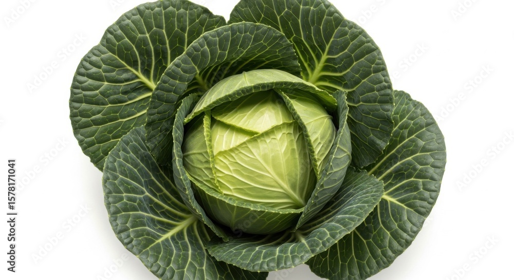Obraz premium Fresh Green Cabbage Healthy Vegetable Food Ingredient for Cooking and Nutrition
