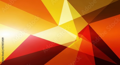 Geometric abstract background with warm orange yellow and red tones