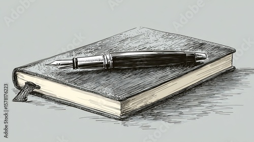 Wallpaper Mural Sketch of a notebook and pen Torontodigital.ca