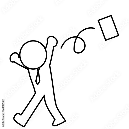 仕事を投げ出すサラリーマンのイラスト