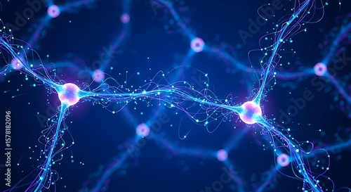 Interconnected Neurons: A Stunning Visualization of Brain Activity and Neural Networks, Visual Representation of Synaptic Connections and Communication in Neural Network