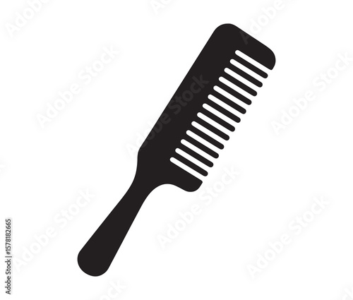 Hair comb icon set – black silhouette vector illustration.