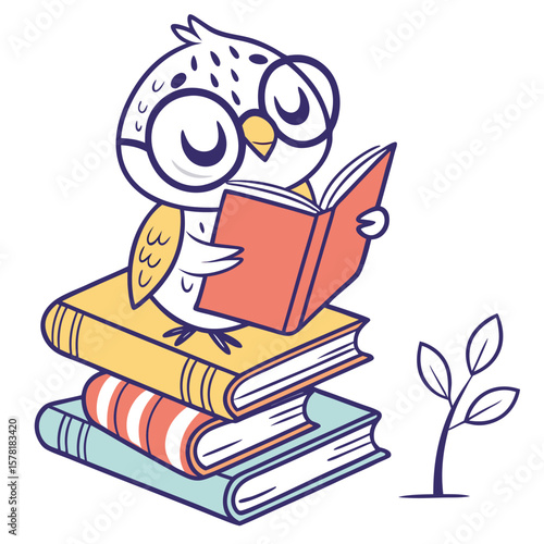 Tree of Knowledge Logo with Books as Leaves for Literacy Program