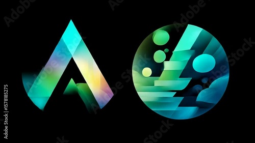 Abstract shapes in vibrant colors