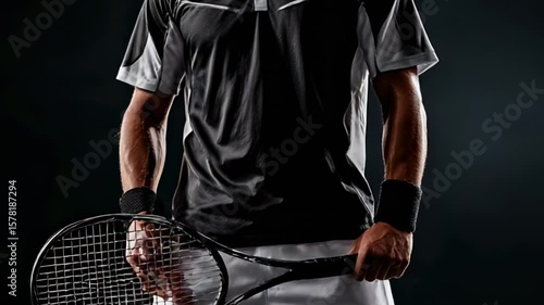 Tennis player holding a racket