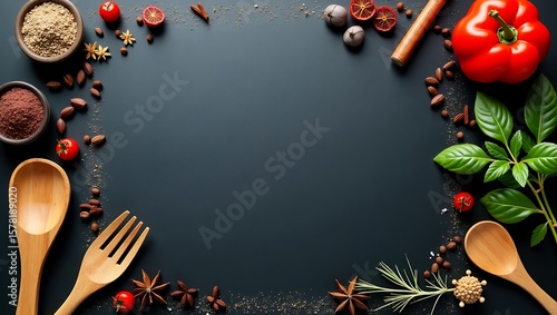 Modern Grocery Background with Clean warm black Space