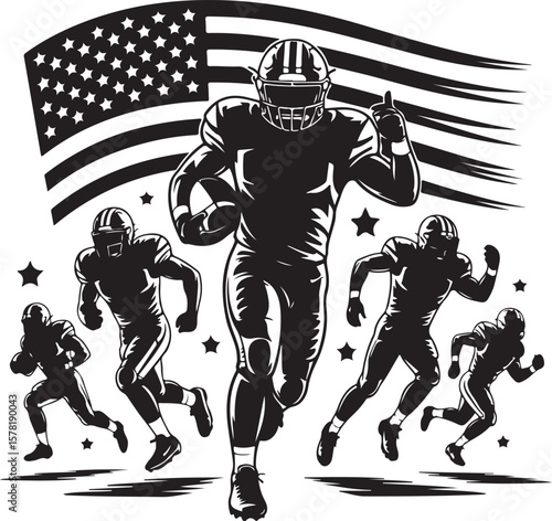 American Football Player Silhouette in Action"

"Running Back Vector Art"

"Football Athlete with Helmet Design"

"Quarterback Throwing Ball Silhouette"

"Tackling Pose of Football Player Vector"

