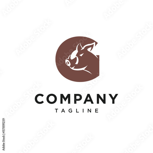 Letter G Warthog Logo Icon Vector