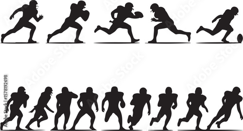 American Football Player Silhouette in Action"

"Running Back Vector Art"

"Football Athlete with Helmet Design"

"Quarterback Throwing Ball Silhouette"

"Tackling Pose of Football Player Vector"


