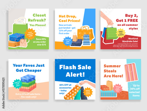 Advertising banners offering attractive discounts on seasonal products, encouraging shoppers to save and enjoy sales.