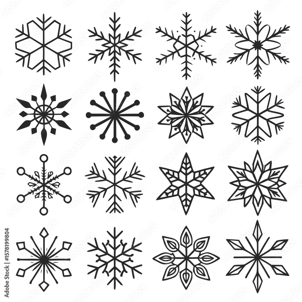 black and white set of vector snowflakes, set of vector snowflakes, set of snowflakes black and white set of vector snowflakes, set of vector snowflakes, set of snowflakes
