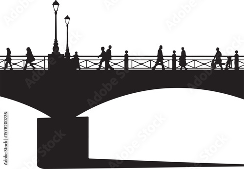 Suspension Bridge Silhouette Vector Illustration

Urban Bridge Icon Design for Architecture or Travel Themes

Silhouette of a City Bridge Isolated on White

Vector Bridge Silhouette for Skyline or Tra
