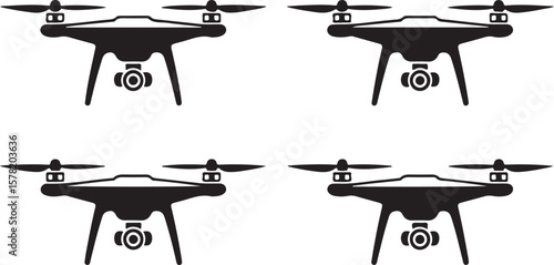 Flying Drone Silhouette Vector

Quadcopter Technology Illustration

Remote-Controlled Drone Design

Modern Drone in Flight Graphic

